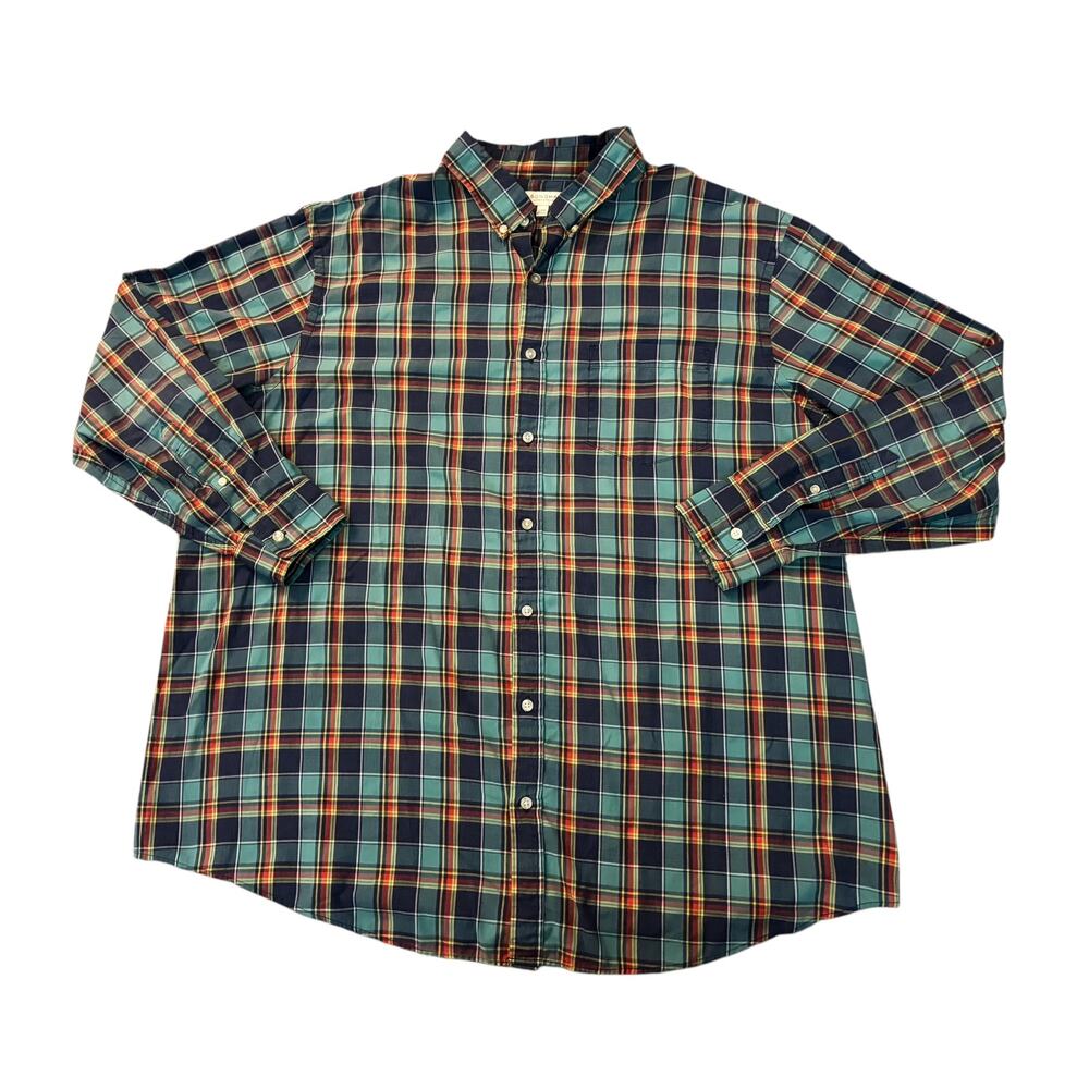 Sonoma Green/Red/Yellow Check Button-Down Mens Size 2XB